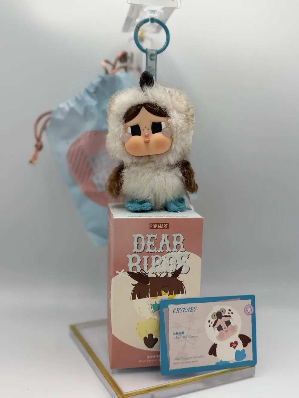 POP MART CRYBABY Dear Birds Shall We Dance Plush Pendant Keychain w/ Box Card